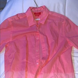Dual colored shortsleeved button down